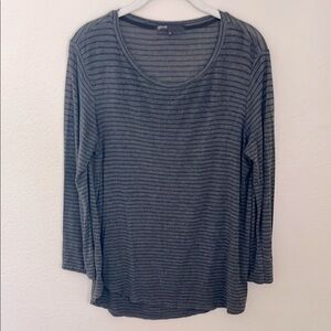 Gibson Gray with Black Stripes Long Sleeve Tee